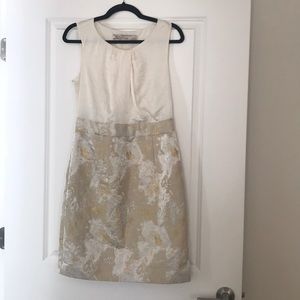 Beautiful white, beige, and gold dress
